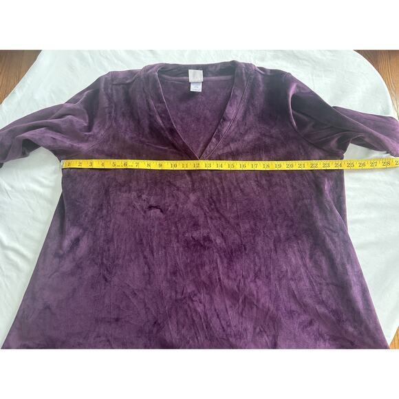 Natori Soft Fleece Pajama Top Womens Size XL Purple Cozy Comfortable - Picture 6 of 8